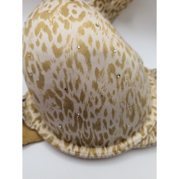 Victoria's Secret Lined Perfect Coverage Bra Leopard Cheetah 38D Nylon Soft - Picture 3 of 7